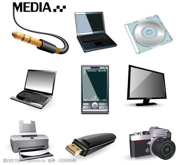 数码产品图标 融合功能与美学的视觉符号