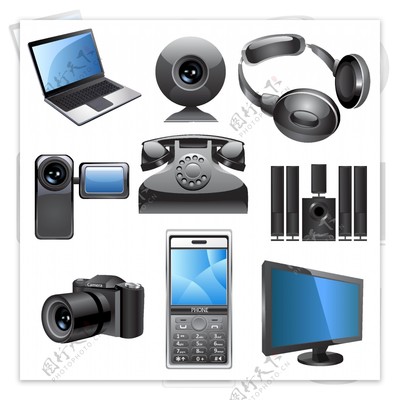 数码科技产品图标矢量素材及其应用